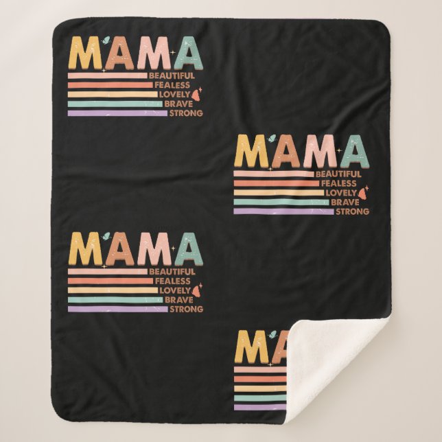 Manta Sherpa Mamá Hermosa, valiente y valiente (Anverso)