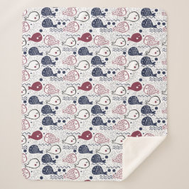 Manta Sherpa Manchas de patrón de pescado curado