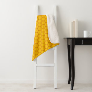 Manta Sherpa Mandalá Boho Amarillo