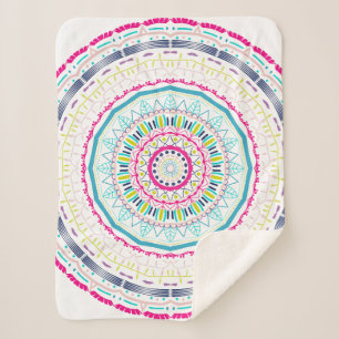 Manta Sherpa mandala colorida
