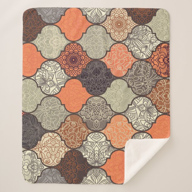 Manta Sherpa Mandala colorida: El mosaico islámico sin problema (Anverso)