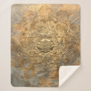 Manta Sherpa Mandala Grabado en relieve personalizada   Elegant