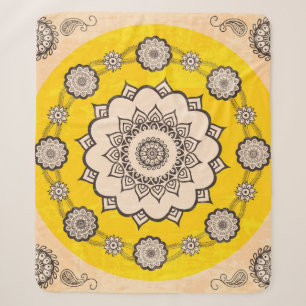 Manta Sherpa Mandala Ornamental: Diseño de estilo étnico.