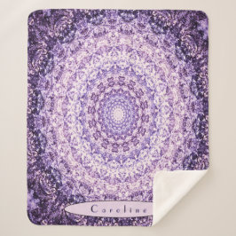 Manta Sherpa Mandala personalizada de Piedra Púrpura