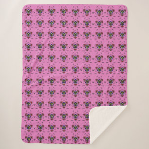 Manta Sherpa Mandalá Rosa Vibrante