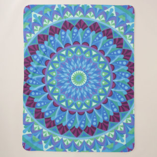 Manta Sherpa Mandalas Sueños de Medianoche Azul Boho Relajante 