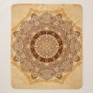 Manta Sherpa Mandalas, zodiac, círculo ornamental, vintage.