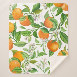 Manta Sherpa Mandarín: Patrón tropical colorido