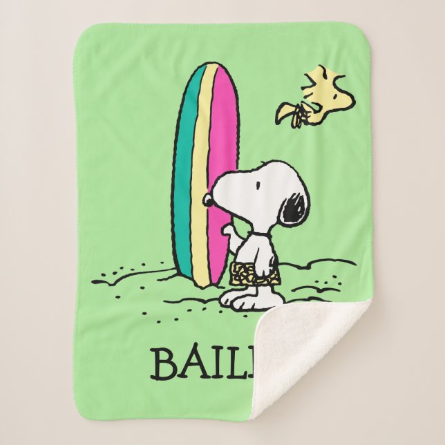 Manta Sherpa Maní | Alta marea de Snoopy y Woodstock (Anverso)