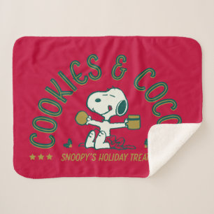 Manta Sherpa Maní   Cookies y cacao de Snoopy