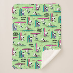 Manta Sherpa Maní   Patrón de marea alta del océano Snoopy