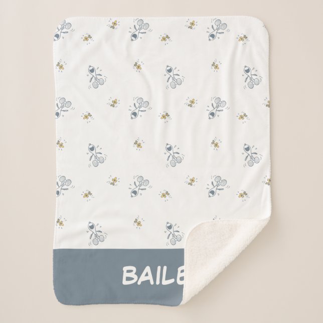 Manta Sherpa Maní | Patrón de risas Snoopy & Woodstock (Anverso)