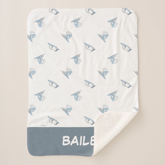 Manta Sherpa Maní | Patrón de tiempo Nap de Snoopy (Anverso)