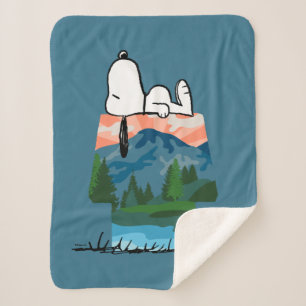 Manta Sherpa Maní   Snoopy Dog Sunset View