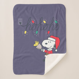 Manta Sherpa Maní   Snoopy & Woodstock Ho Ho