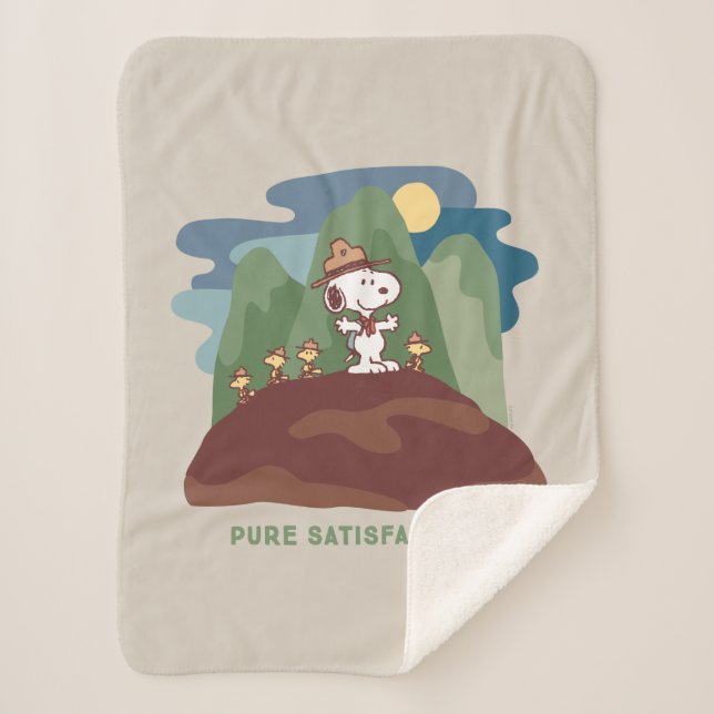 Manta Sherpa Maní | Snoopy & Woodstock Satisfacción pura (Anverso)