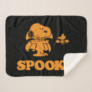 Manta Sherpa Maní Snoopy & Woodstock Spooky
