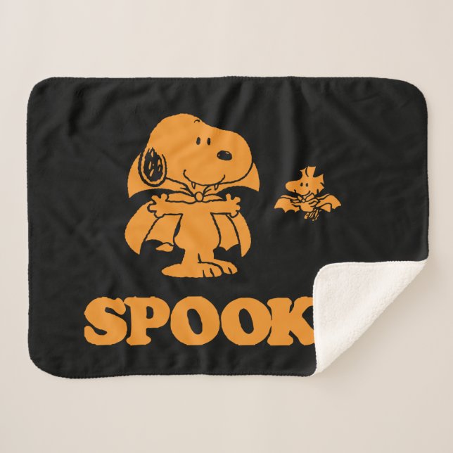 Manta Sherpa Maní | Snoopy & Woodstock Spooky (Anverso (horizontal))