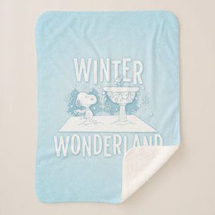 Manta Sherpa Maní   Snoopy & Woodstock Winter Wonderland