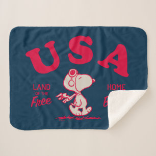Manta Sherpa Maní   Tierra libre de Snoopy USA
