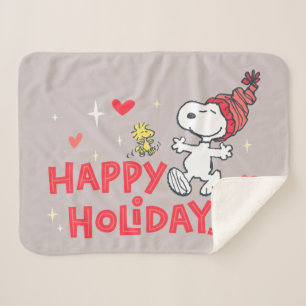 Manta Sherpa Maní   Vacaciones felices de Snoopy & Woodstock