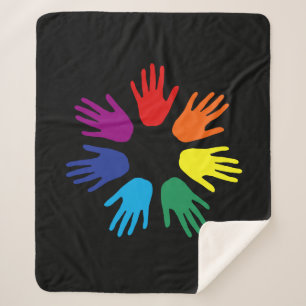 Manta Sherpa Manos arcoiris