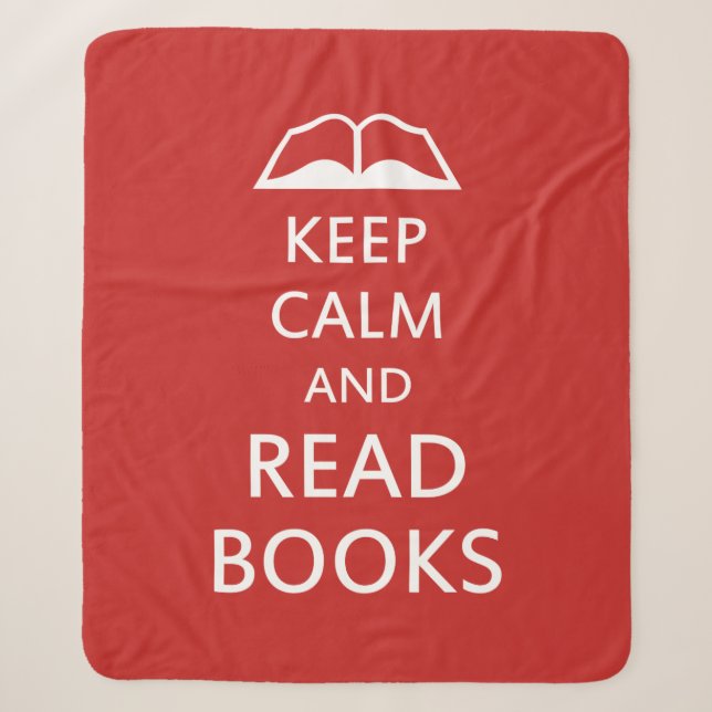 Manta Sherpa Mantener la calma y leer libros (Anverso)