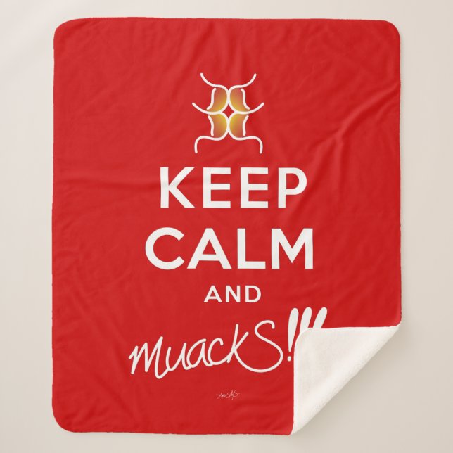 Manta Sherpa ¡¡¡Mantengan la calma y el silencio!!! Rojo y blan (Anverso)