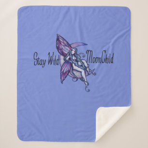 Manta Sherpa Mantente salvaje MoonChild Moon Child Fairy Purple