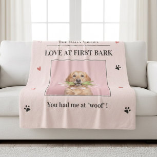 Manta Sherpa Manto personalizado de perro 'Amor a primera ladra