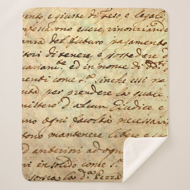 Manta Sherpa manuscrito antiguo del siglo XVII escrito en tinta (Anverso)