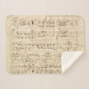 Manta Sherpa Manuscrito de Chopin de música de hojas antiguas