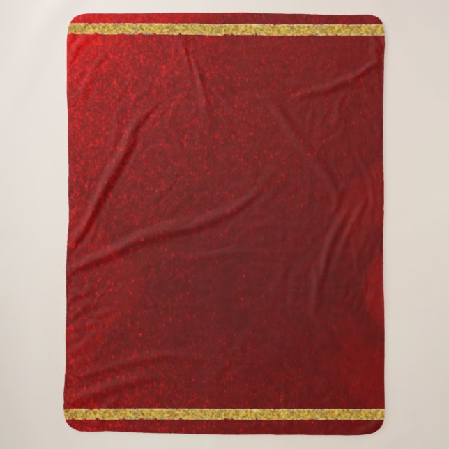 Manta Sherpa Manzanas De Caramelo Rojo Oro (Anverso)