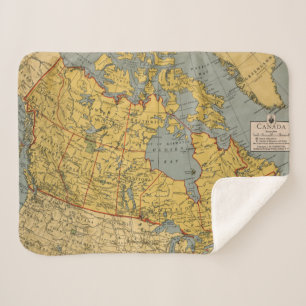 Manta Sherpa Mapa antiguo de Canadá