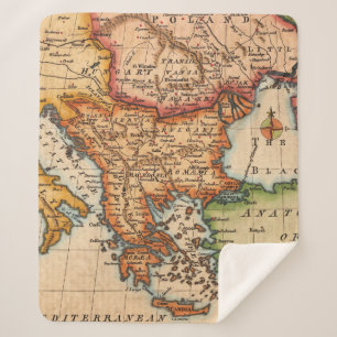 Manta Sherpa Mapa antiguo inspirado (2)