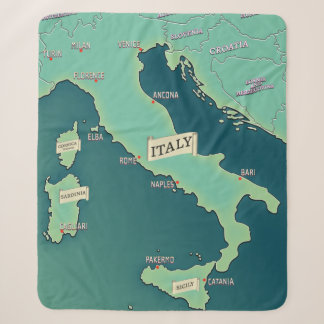 Manta Sherpa Mapa Clásico de Italia