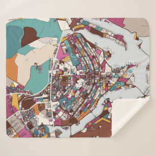 Manta Sherpa Mapa colorido de Brasilia