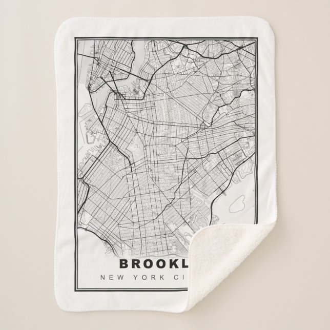Manta Sherpa Mapa de Brooklyn (Anverso)
