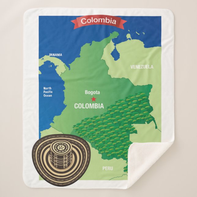 Manta Sherpa Mapa de Colombia (Anverso)