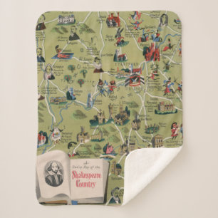 Manta Sherpa Mapa de Dunlop del país de Shakespeare, Inglaterr