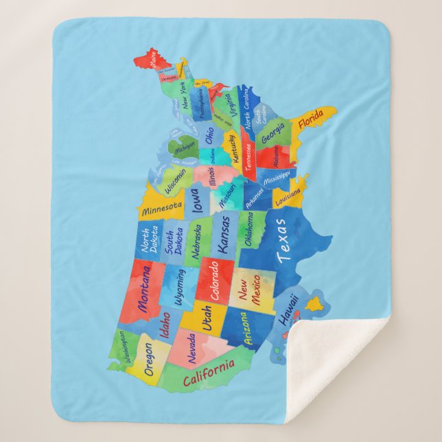 Manta Sherpa Mapa de EE. UU (Anverso)