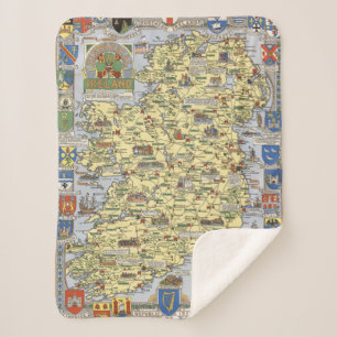 Manta Sherpa Mapa de Irlanda histórica