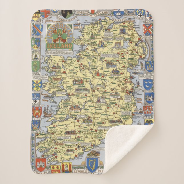 Manta Sherpa Mapa de Irlanda histórica (Anverso)