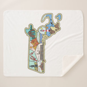 Manta Sherpa Mapa de Massachusetts Boston Cape Cod Salem Souven