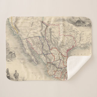Manta Sherpa Mapa de México, de California y de Tejas