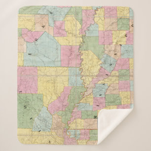 Manta Sherpa Mapa de Mississippi, de Luisiana y de Arkansas