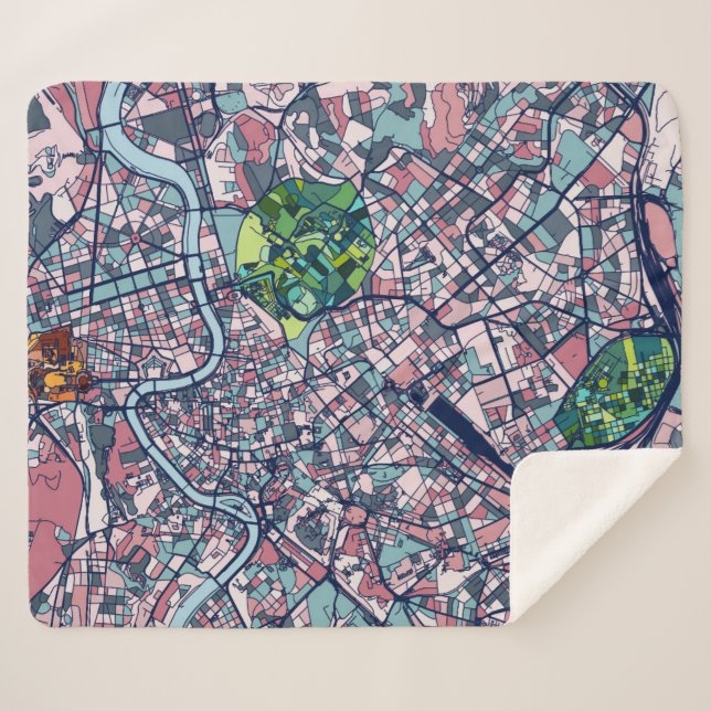 Manta Sherpa Mapa de Roma Italia (Anverso (horizontal))