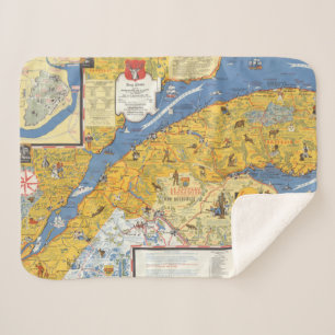 Manta Sherpa Mapa de Vacanes, Quebec, Gaspesie (Canadá)