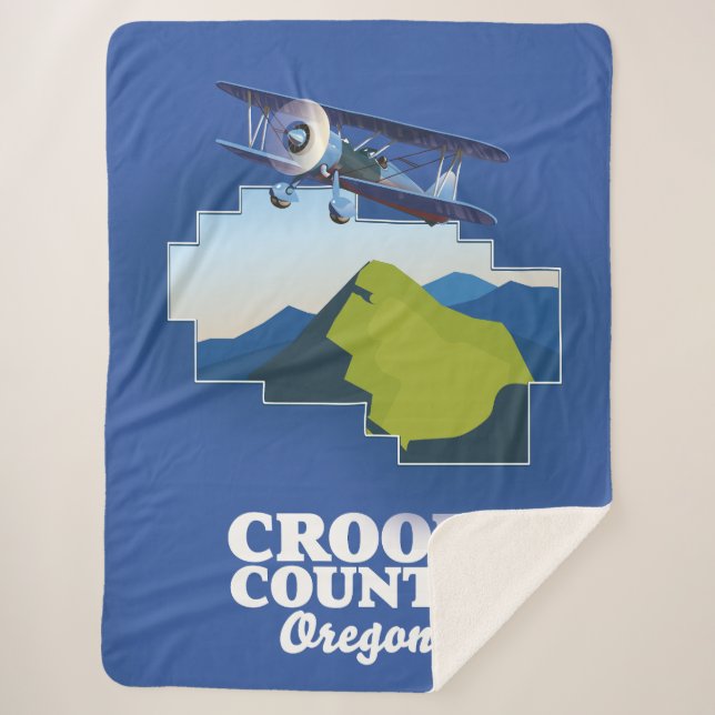 Manta Sherpa mapa del condado de Crook Oregon (Anverso)