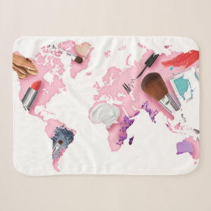 Manta Sherpa Mapa del mundo en colores pastel de Comestics